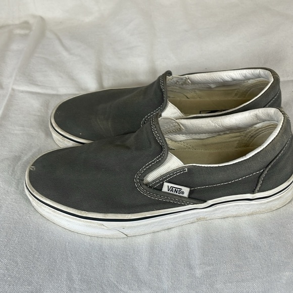 Vans Classic Grey Slip on Shoes Unisex Size M5 -W 6.5 - Picture 3 of 7